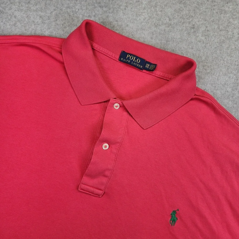 Polo Ralph Lauren Polo Shirt Men's 3XB BIG Coral Short Sleeve Pony Casual Cotton